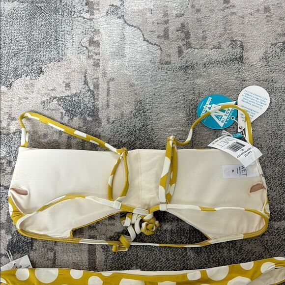 Yellow and White Polka Dot Bikini Swimwear - Picture 9 of 10